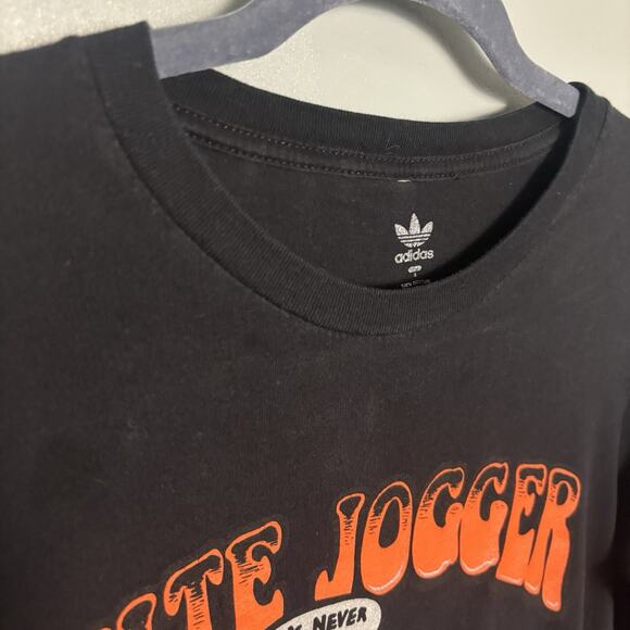 Adidas Men’s Nite Jogger Long Sleeve Black Shirt Small Running Funny Gift Cotton - Picture 2 of 9